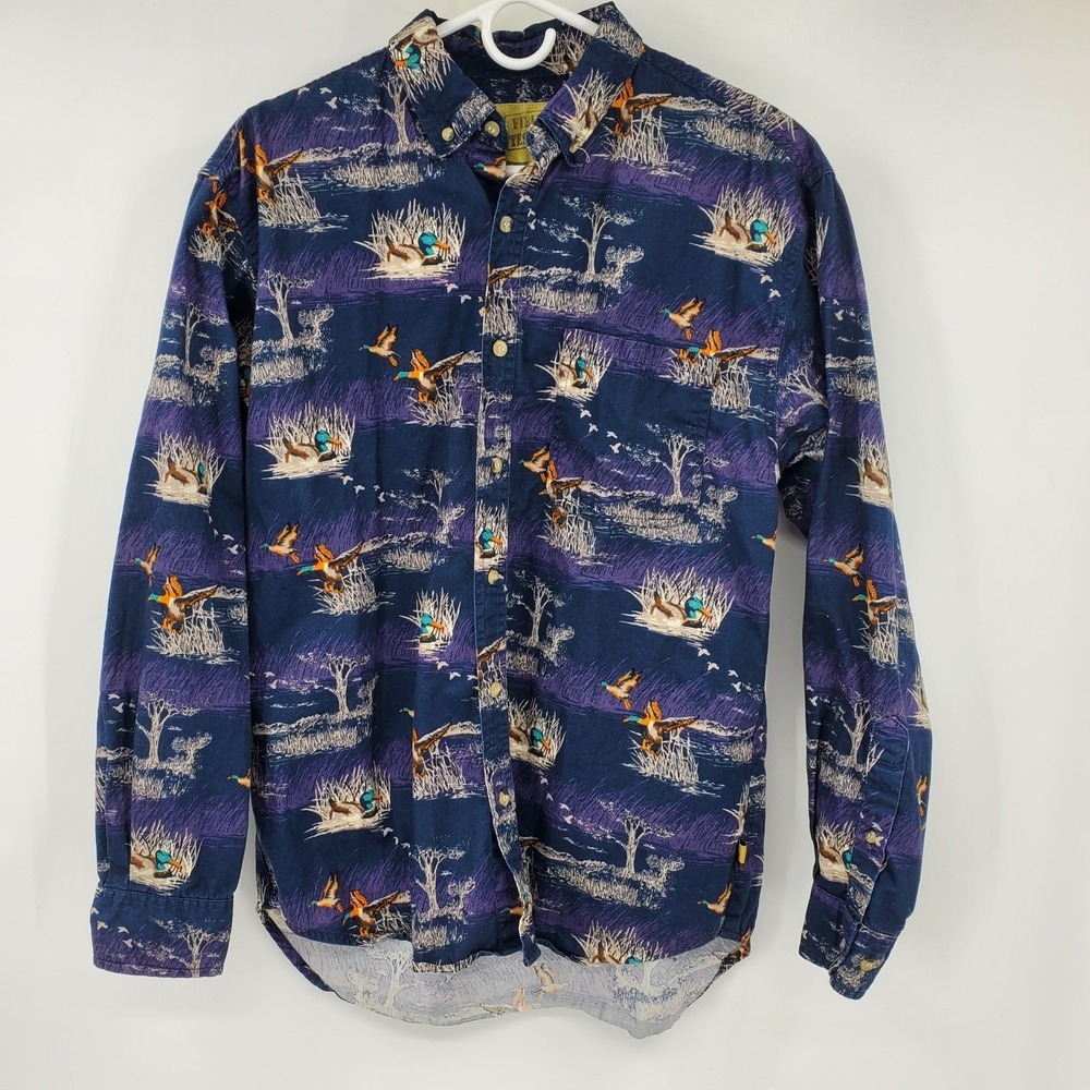 Vintage Outdoor Life‎ Field Tested Mens Medium Mallard Duck Hunting Shirt Y2K